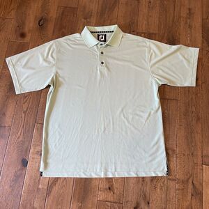 FJ FootJoy ProDry Pique Size Large Lime Green Golf Polo Short Sleeve Polyester